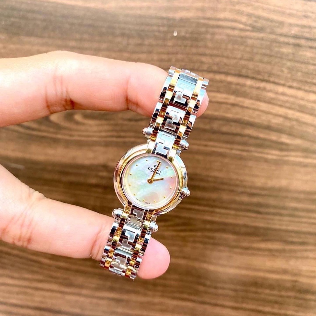 Fendi white pearl lady watch