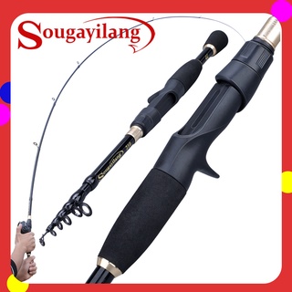 Sougayilang คันเบ็ดตกปลา แบบคาร์บอนไฟเบอร์ ติดกล้องส่องทางไกล น้ำหนักเบา ขนาด 1.8-2.4 เมตร