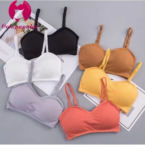 #068 มาใหม่🔥🔥 ชุดชั้นในเซ็กซี่ มีหลายสีให้เลือก ใหม่การออกแบบผ้าด้าย sport bra สายรัดที่สามารถปรับได้ COK