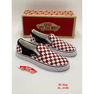 Vans Slip On Classic (size36-45)ขาวแดง