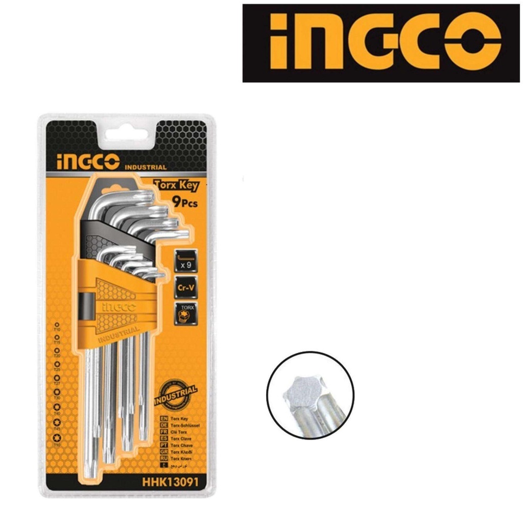 INGCO ประแจแอล หัวท๊อกซ์ รุ่น HHK13091 ประแจแอลหัวจีบ ประแจ hhk13091 ประแจตัวแอล ประแจหัวจีบ ประแจหั