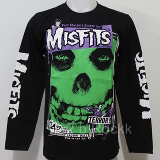 เสื้อวง Misfits เสื้อยืด เสื้อ แขนยาว มิสฟิตส์ L132 Size ยุโรป