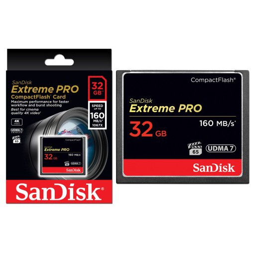 เมมโมรี่การ์ด CF Card SanDisk Extreme Pro 32GB (160Mb/s - 1067X) - รับประกันตลอดอายุการใช้งาน