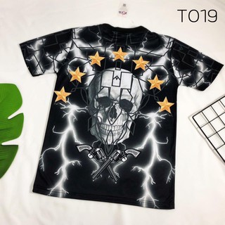 เสื้อยืดพิมพ์ลายคอกลมผ้าโพลีเอสเตอร์T019