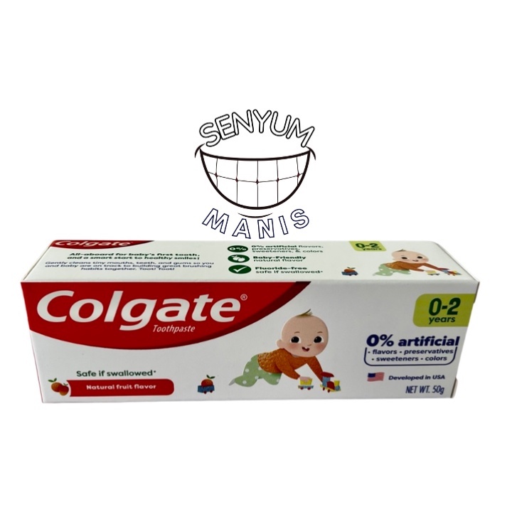 ยาสีฟันคอลเกตเด็ก 0-2 ปี (50g) [Fluoride Free เทียม 0%] ***Exp: 06/2023***
