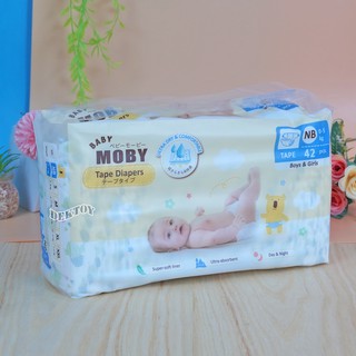 Baby moby เบบี้โมบี้ ผ้าอ้อมสำเร็จรูป ชนิดเทป ไซซ์ Newborn 42 ชิ้น