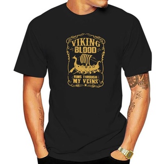 เสื้อยืดผ้าฝ้าย เสื้อยืดแขนสั้น ผ้าฝ้าย พิมพ์ลายกราฟฟิค Viking Blood คุณภาพสูง แฟชั่นฤดูร้อน สไตล์ฮิปฮอป สําหรับผู้ชาย