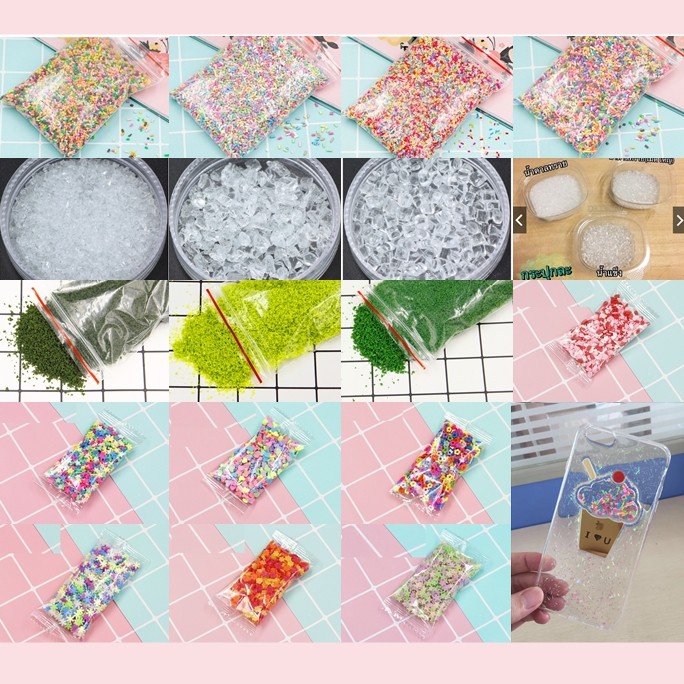 [10กรัม] แบบ2 Topping Sprinkle น้ำตาลปลอม น้ำแข็งจิ๋ว ต้นไม้ใบไม้ ของตกแต่งจิ๋ว ดาว ดอกไม้ โรยตกแต่ง
