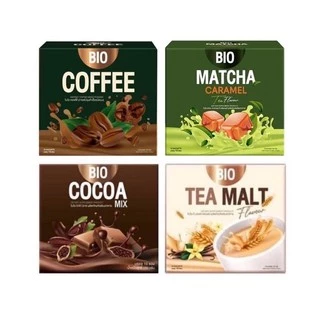 [ราคาต่อ 1กล่อง 12 ซอง]ไบโอโกโก้มิกซ์ Bio Cocoa Mix / Tea Malt / Coffee / Matcha By Khunchan ของแท้100%