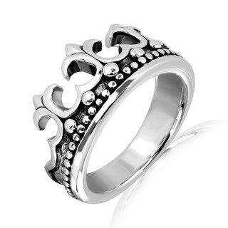 MachuSilver แหวนเงินแท้ 925 Sterling Silver แหวนมงกุฏเสริมโชค  พร้อมถุงกำมะหยี่