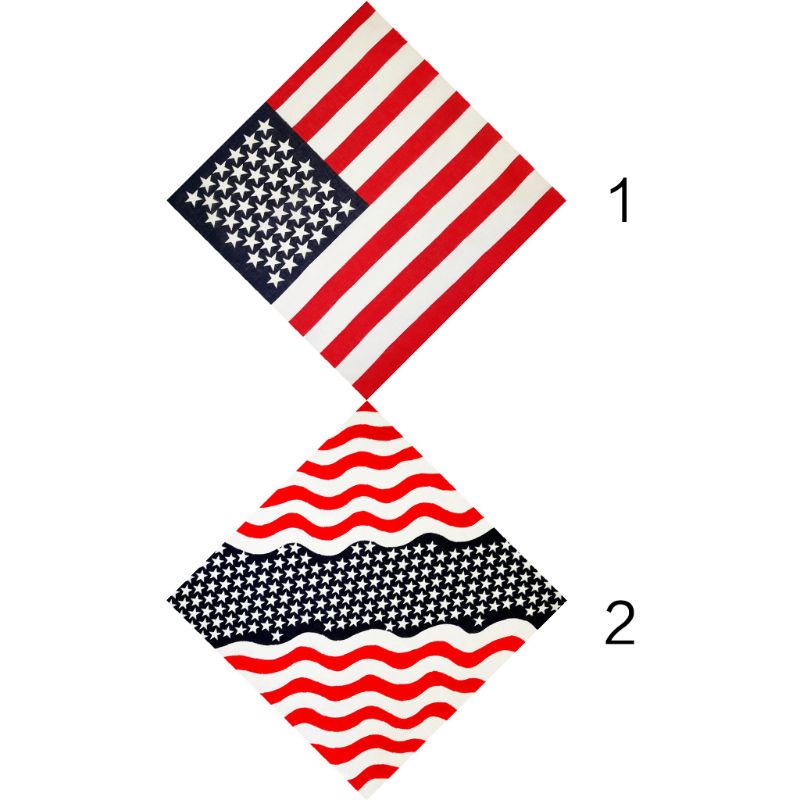 YOIOI Hip Hop Cotton Multi-Purpose Bandana Square ผ้าพันคอธงลายพิมพ์แถบคาดศีรษะห่อผ้าเช็ดหน้าสําหรับผู้หญิง