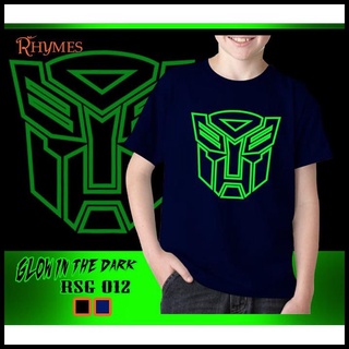 เสื้อยืด พิมพ์ลายซุปเปอร์ฮีโร่ Transformers Optimus Glow In The Dark สําหรับเด็ก