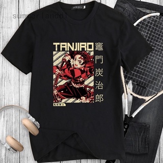 เสื้อยืด เสื้อคู่รัก เสื้อยืดคอก ลมแขนสั้นพิมพ์ลาย Anime Demon Slayer ลําลองสไตล์ญี่ปุ่น เสื้อสาวอวบ