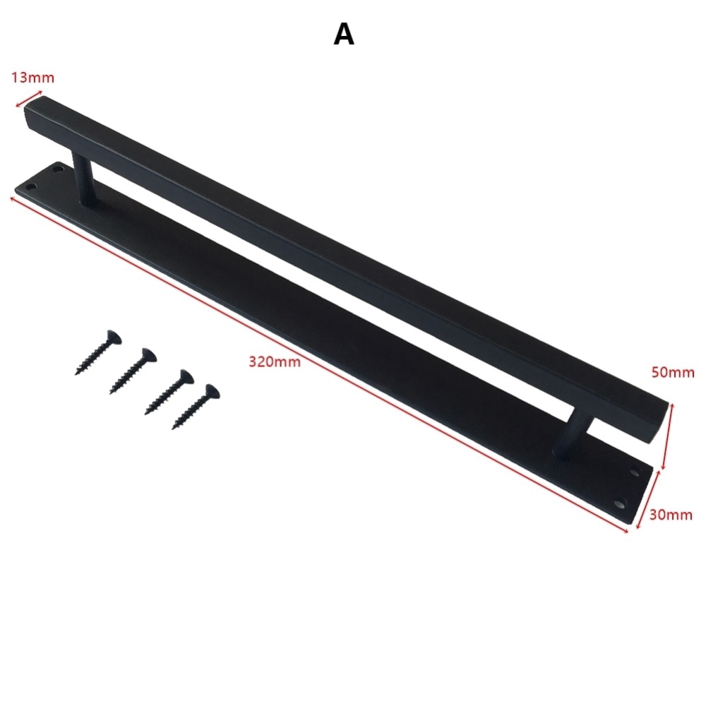 มือจับประตูโรงนาที่ทําด้วยมือชนบทโบราณสีดําฟลัชฐานยาวมือจับดึงสําหรับประตูตู้