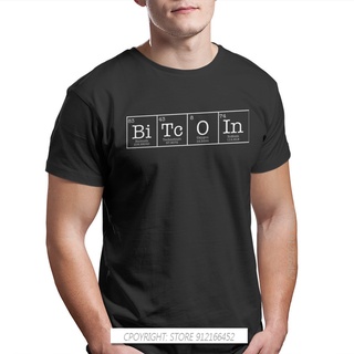 [COD]เสื้อยืดคอกลม ผ้าฝ้ายแท้ พิมพ์ลายกราฟฟิค LYZH Periodic Table Cryptocurrency Bitcoin Sign Art Satoshi Nakamoto สไตล์