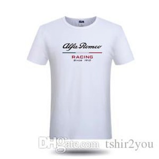 เสื้อยืดแขนสั้น Alfa Romeo Racing Formula 1 Italian Sports Classic Men แขนสั้น