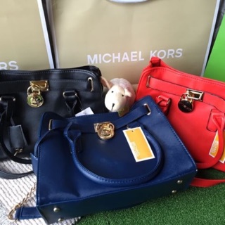 Michael Kors Hamilton saffiano satchel  chili ใบ