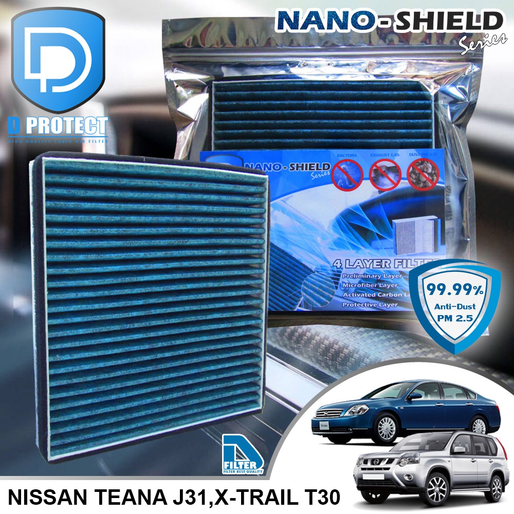 กรองแอร์ Nissan นิสสัน Teana J31 2004-2008,X-Trail T30 2002-2008 สูตรนาโน (Nano-Shield Series) RB020P-NS1-NANO