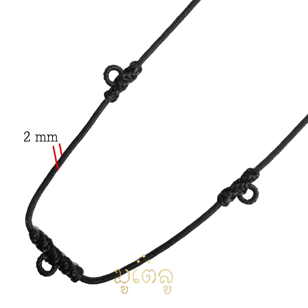สร้อยคอห้อยพระ ยาว 24นิ้ว คล้องพระ3องค์ สร้อยพระ สร้อยคอเชือกถัก งานHandmade สร้อยคอเชือกร่ม ขนาด2mm.