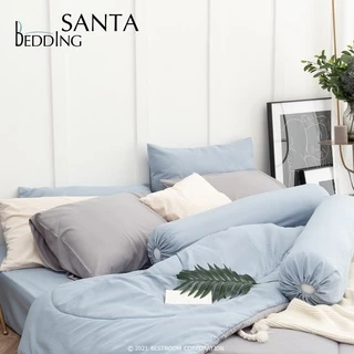 SANTA Bedding ชุดผ้าปูที่นอนพร้อมผ้านวม สีฟ้า สีเทาอ่อน
