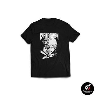 เสื้อยืด ผ้าฝ้าย พิมพ์ลายอนิเมะ Chainsawman Denji Kombed 30s สไตล์ญี่ปุ่น สําหรับผู้ชาย