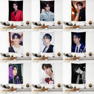 Wang Yibo Uniq ผ้า Tapestry สีแดงสําหรับแขวนตกแต่ง