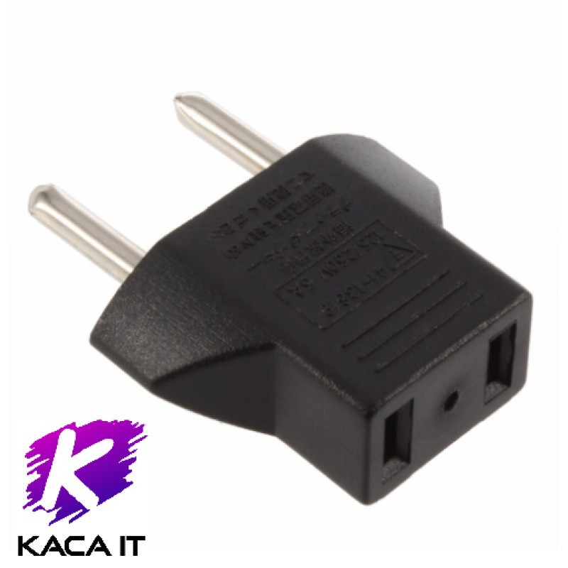 Plug แปลงขาแบน เป็น 2 ขากลม Universal EU อะแดปเตอร์ Socket Power Charger Travel Necessity plug 1ชิ้น