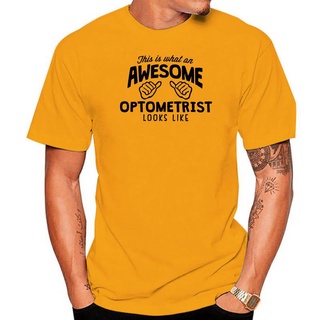 เสื้อยืดแขนสั้น ผ้าฝ้าย พิมพ์ลายกราฟฟิค Awesome Optometrist สไตล์วินเทจ สําหรับผู้ชายS-5XL