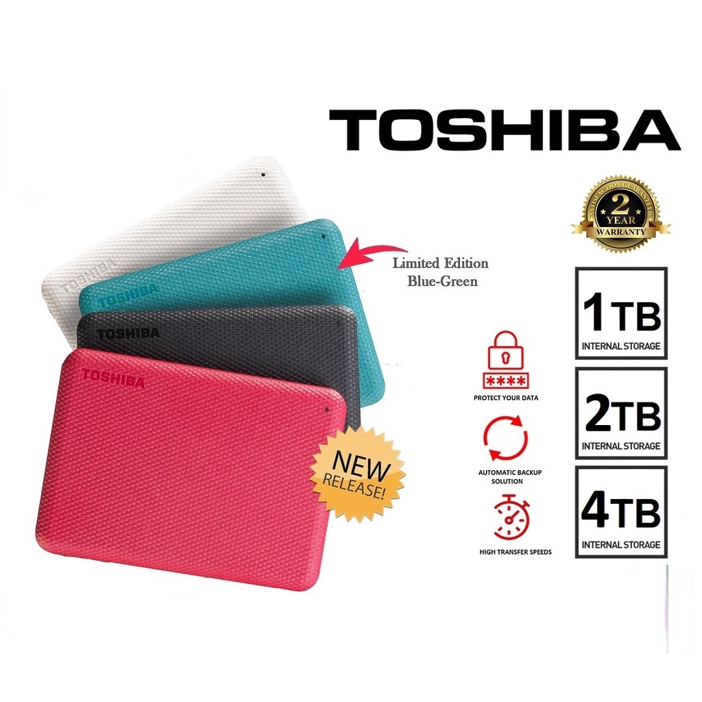 [1TB/2TB/4TB] TOSHIBA CANVIO ADVANCE 2.5" PORTABLE EXTERNAL HARD DISK HDD SUPERSPEED USB 3.2 GEN 1 HARD+ Pouch