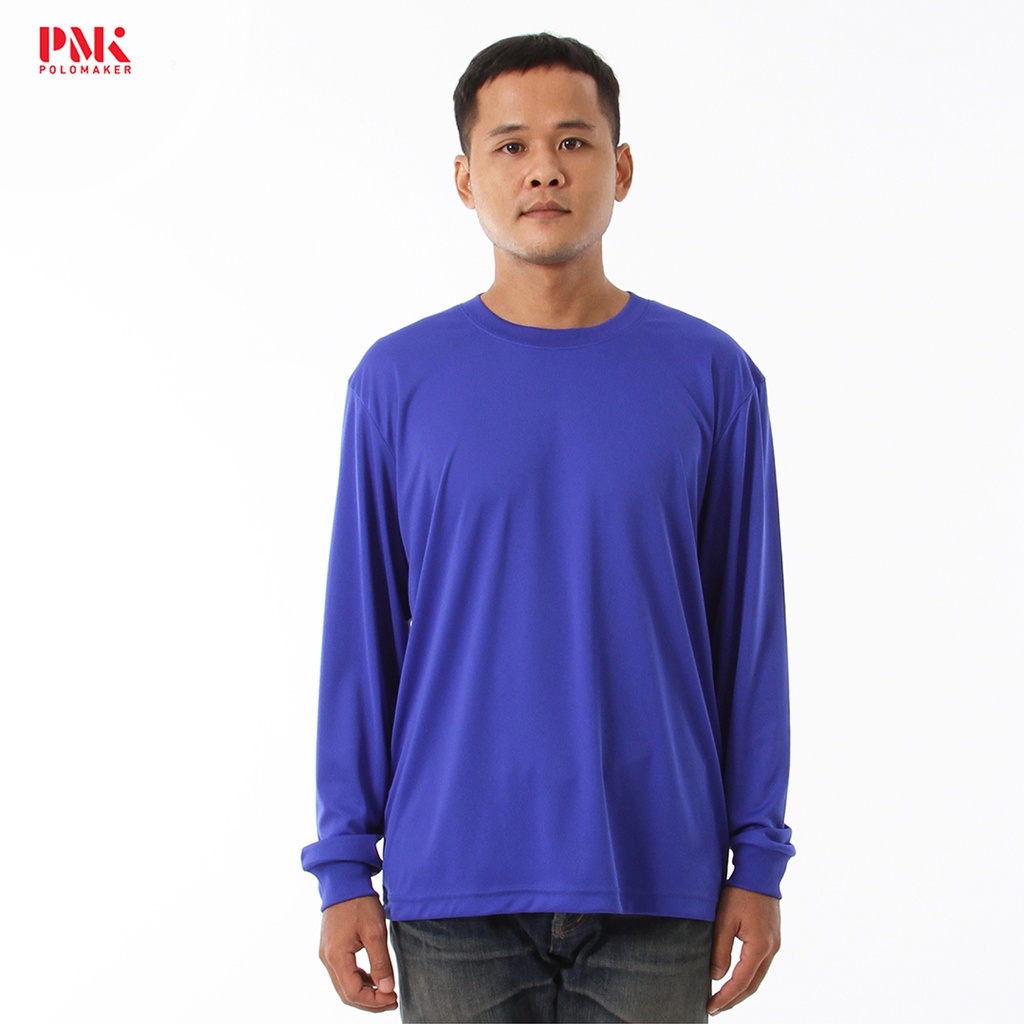 เสื้อยืดคนงานแขนยาว สีน้ำเงิน 02LPI27 -  PMK Polomaker