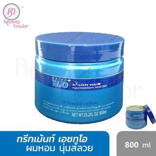 🔵(800มล.1กระปุก) เอชทูโอ ทรีทเม้นท์ ล้างสารเคมี ที่ตกค้างที่หนังศีรษะ และเส้นผมจากการทำสี ดัด ยืด H2O Treatment 800 ml.