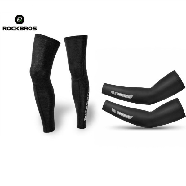 ROCKBROS ปลอกสวมหุ้มขาผ้าไหมเหมาะกับการขี่รถจักรยานเล่นกีฬา