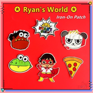 ♚ แผ่นแพทช์เหล็ก Ryans World ♚ แผ่นแพทช์รีดติดเสื้อ ลายการ์ตูน DIY 1 ชิ้น