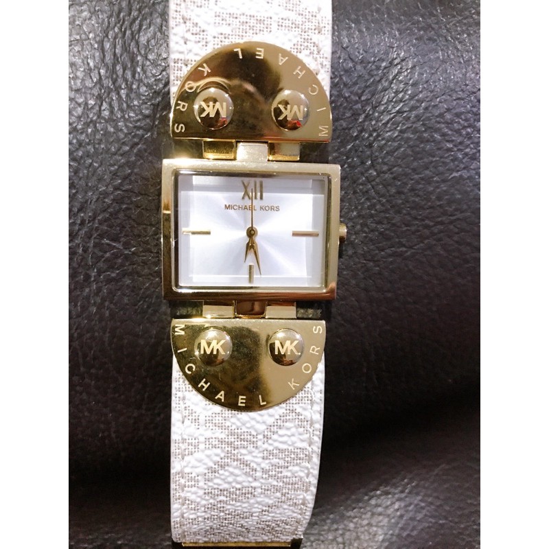 MICHAEL KORS Gold Tone Ladies Watch MK2342 นาฬิกาผู้หญิงสีทองหนังแท้ MICHAEL KORS สีขาว ของแท้จากอเมริกา ราคาป้าย $180