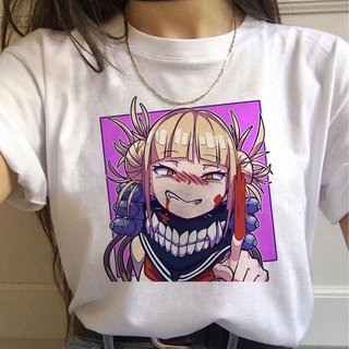 เสื้อยืด พิมพ์ลายกราฟิกการ์ตูนอนิเมะ Hentai Himiko Toga Ahegao Harajuku สําหรับผู้หญิง