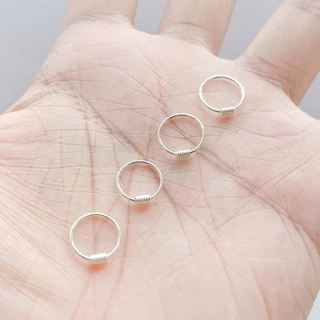 ต่างหูห่วงเงินแท้ Worm Hoop Earrings 92.5% (ห่วงตัวหนอน)