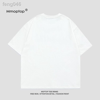 feng046MMOPTOP นักบินอวกาศญี่ปุ่นพิมพ์เสื้อยืดแขนสั้นผู้ชายแบรนด์ INS หลวมครึ่งแขนแนวโน้มคู่