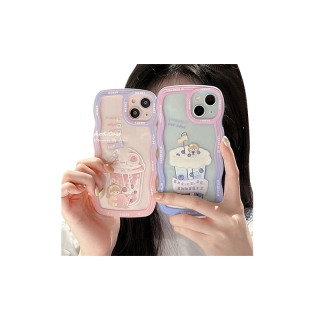 Ready Stock  Samsung A13 A12 A04S A03S A03 A53 A73 A33 A23 A52 A51 A71 A72 A22 A32 A02 A21S A31 A50 cute ice cream phone case Phone Case Dustproof Shockproof Candy Color Wavy Edge Case