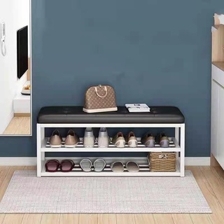 big ชั้นวางรองเท้า พร้อมที่นั่ง ทรงสตูลนั่งใส่รองเท้า Shoe Cabinet ชั้นวางรองเท้าดีไซน์ทันสมัย C-005