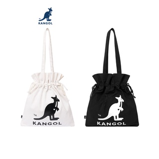 KANGOL Bag กระเป๋าถือ กระเป๋าผ้าหูรูด ใบใหญ่ใส่แท็บเล็ตได้ สีขาว, ดำ 61251711