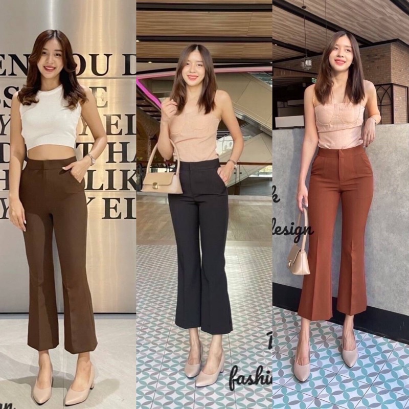 กางเกงขาม้า8ส่วนผ้าไอด้าผ้าดีมาก สวย เรียบหรูดูแพงใส่ได้กับทุกโอกาส
