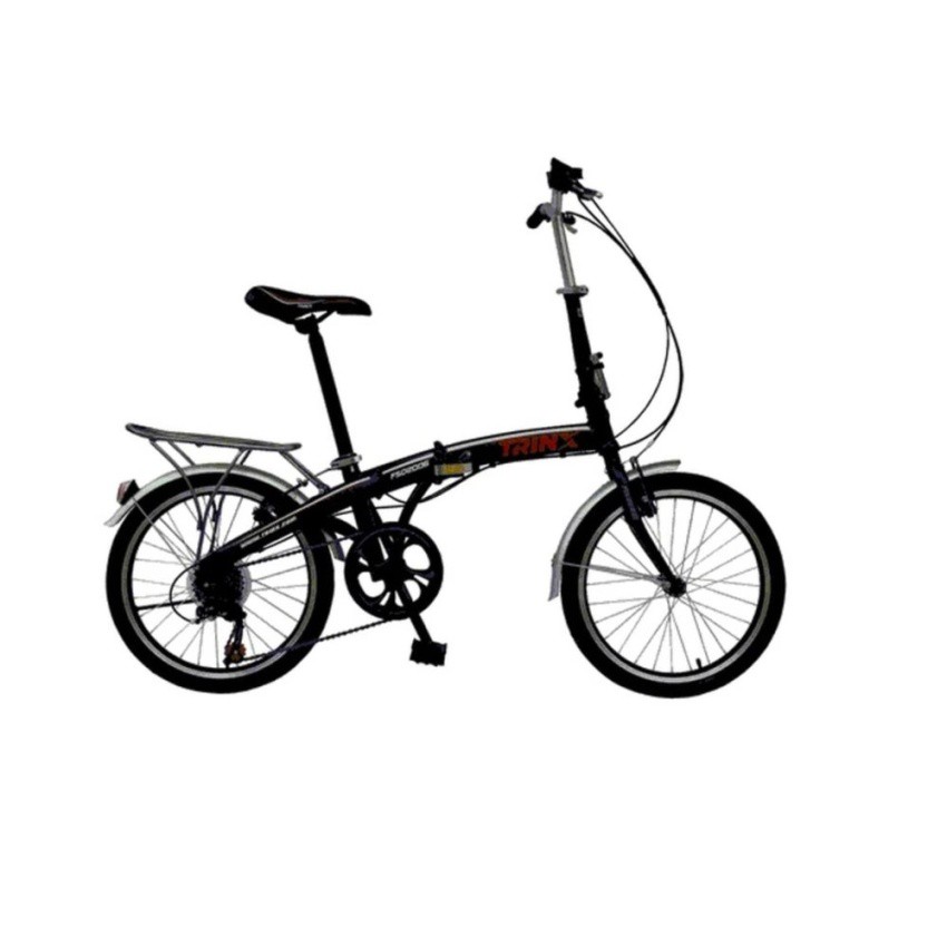 TRINX DS2007 จักรยานพับได้ เกียร์ 7 สปีด ไม่มีโช้ค โครงเหล็กสีดำล้อ 20 นิ้ว