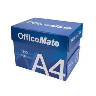 กระดาษถ่ายเอกสาร A4 80แกรม 5 รีม/แพ็ค ออฟฟิศเมท Copy paper A4 80 grams 5 reams / pack Office Mate