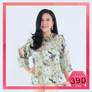 🔥พร้อมส่ง🔥เสื้อแฟชั่น ผ้าฝ้ายลินินพิมพ์ลาย (free size)