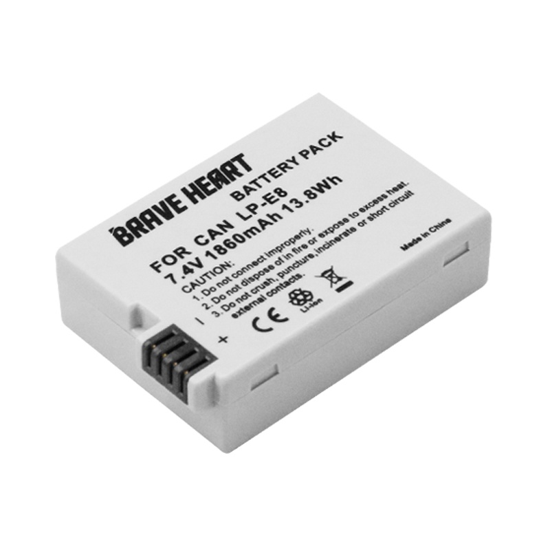 2Pcs 1860mah LPE8 LPE8 LP E8 Battery Batterie AKKU +TYPEC Dual