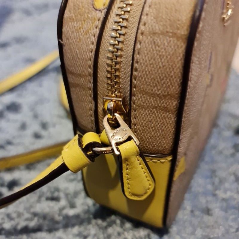 Used Like New COACH C8752 MINI CAMERA BAG IN SIGNATURE CANVAS WITH DREAMY VEGGIE PRINT (IMTVE