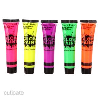 5 PCS Neon Fluorescent Face Body Paints For Party Stage Makeup