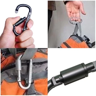 คาราบิเนอร์ Carabiner Aluminum spring carabiner ห้อยเปล แบบตะขอเกี่ยวสำหรับแขวนของ หรือยึดดึง อุปกรณ์สำหรับตั้งแคมป์