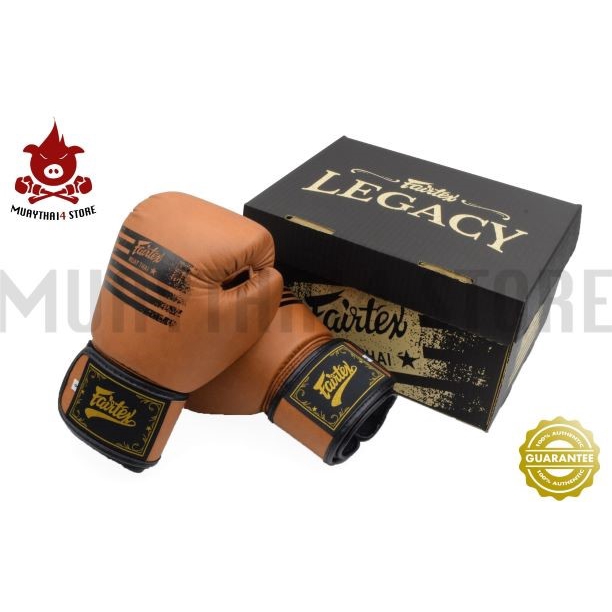 นวมชกมวย Fairtex BGV 21 "Legacy" Genuine Leather Boxing Gloves 5.0 นวมมวย สีน้ำตาล
