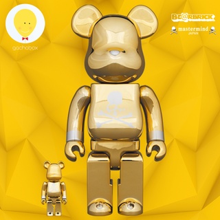 gachabox Bearbrick Mastermind Japan Gold version 100%+400% แบร์บริค ของแท้ พร้อมส่ง - Medicom Toy Be@rbrick MMJ